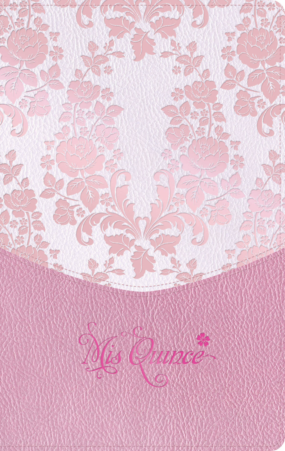 RVR 1960 Biblia mis quince, rosa floreado, símil piel by Broadman and Holman