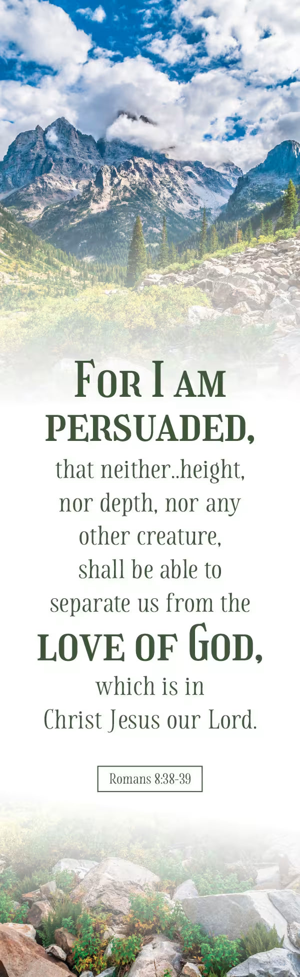 Inspirational Bookmark: For I Am Persuaded (Package of 25): Romans 8:38-39 (KJV)
