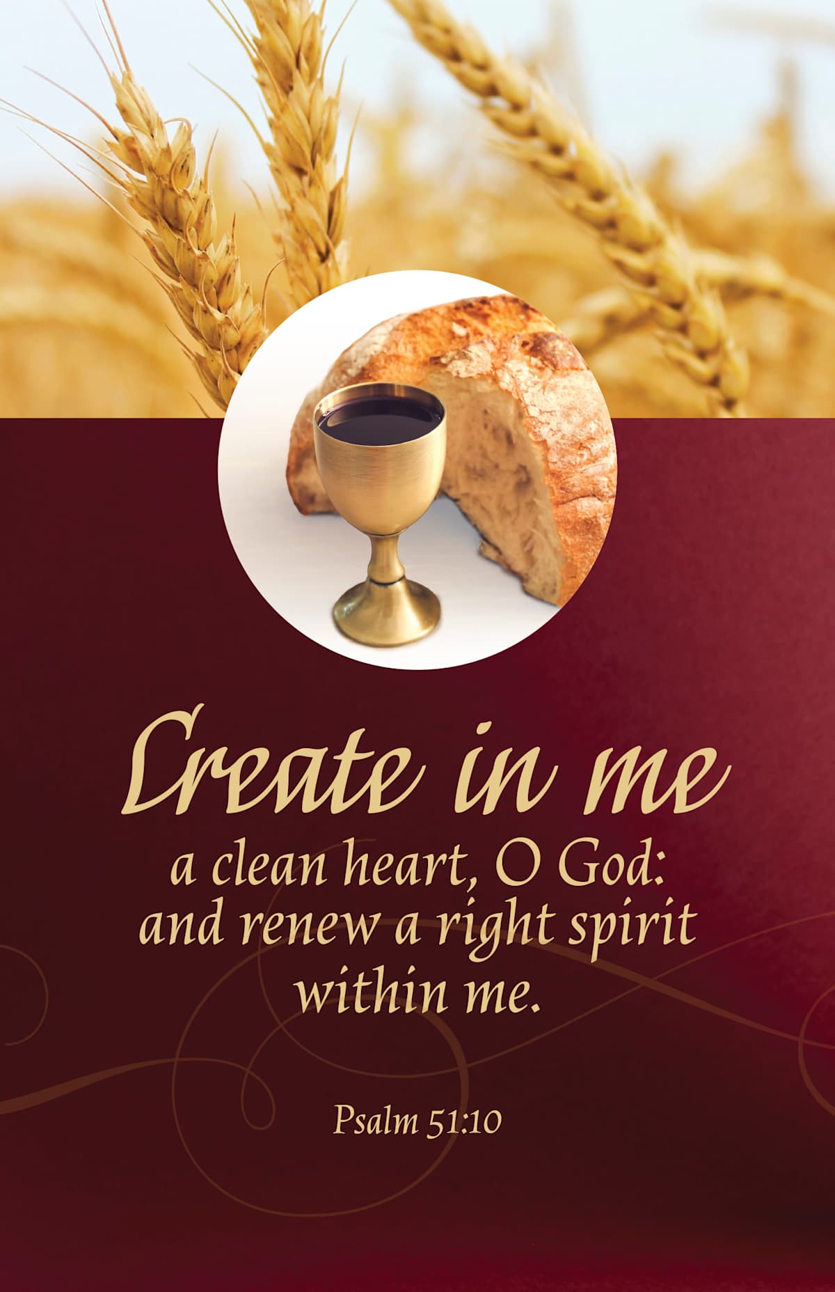 Communion Bulletin: Create (Package of 100): Psalm 51:10 (KJV) by Broadman and Holman