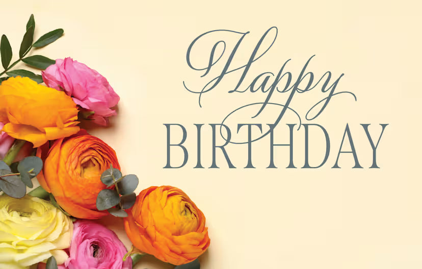 Birthday Postcard: Happy Birthday Flowers (Package of 25): Psalm 118:24