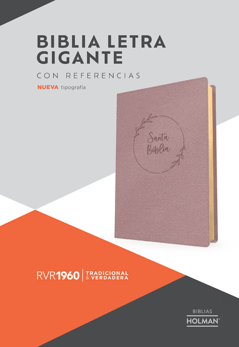 RVR 1960 Biblia letra gigante, rosa perla, símil piel