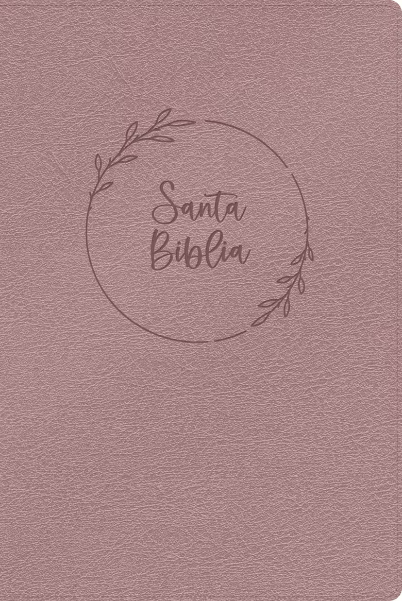 RVR 1960 Biblia letra gigante, rosa perla, símil piel, con índice