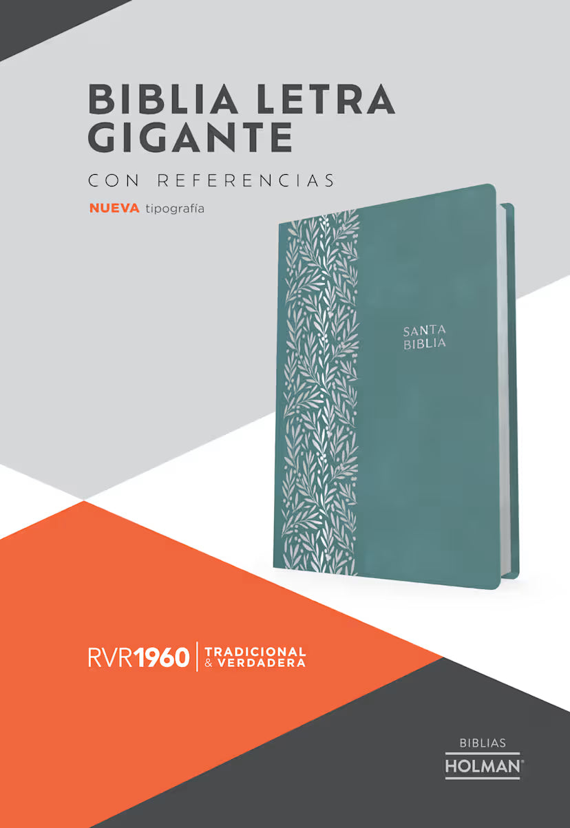 RVR 1960 Biblia letra gigante, verde esmeralda, símil piel