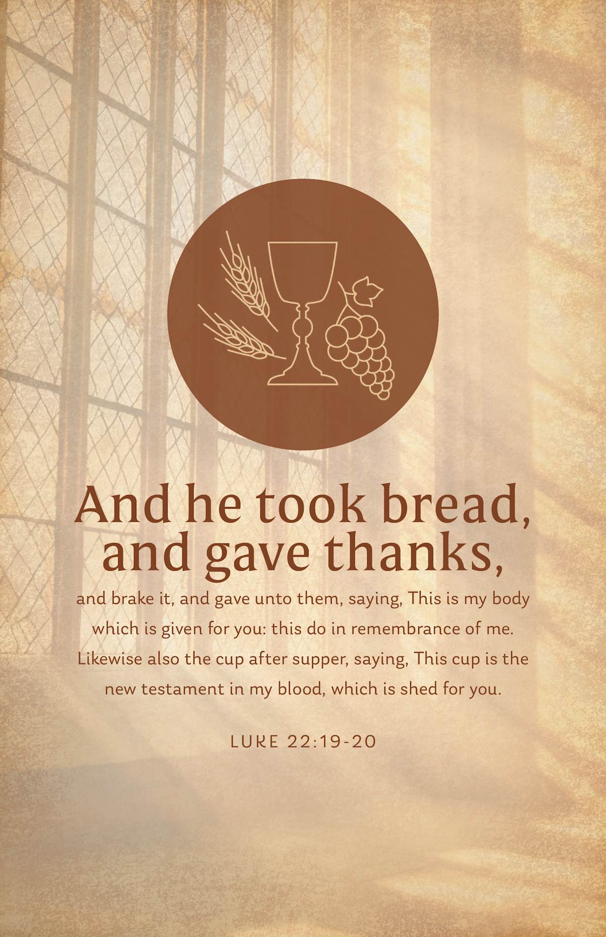 Communion Bulletin: And Gave Thanks (Package of 100): Luke 22:19-20 (KJV) by Broadman and Holman