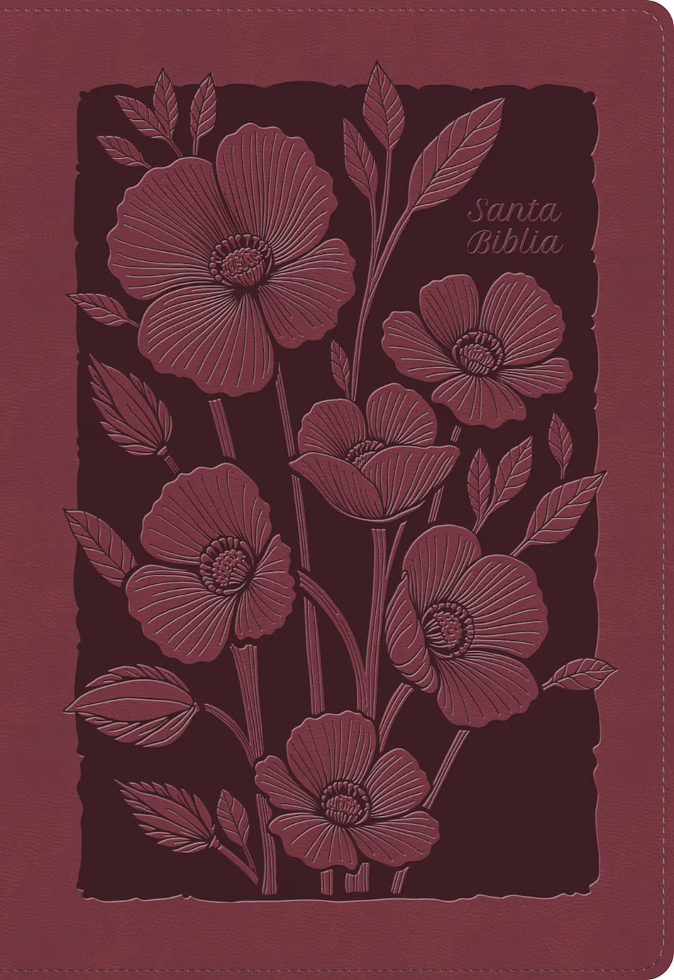 1960 Biblia para regalos y premios, (RVR) rubí floral, símil piel