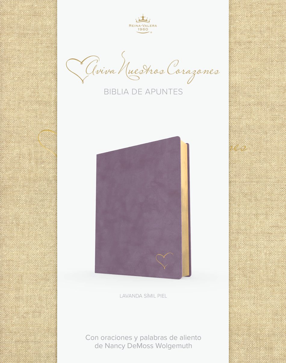 1960 Biblia de apuntes Aviva Nuestros Corazones, (RVR)lavanda, símil piel by Broadman and Holman, product view 2