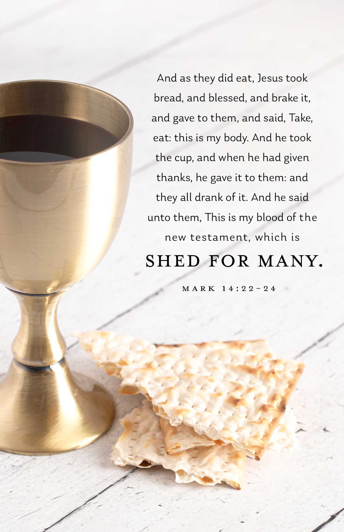 Communion Bulletin: Shed For Many (Package of 100): Mark 14:22-24 (KJV) (Pack of 10) by Broadman and Holman