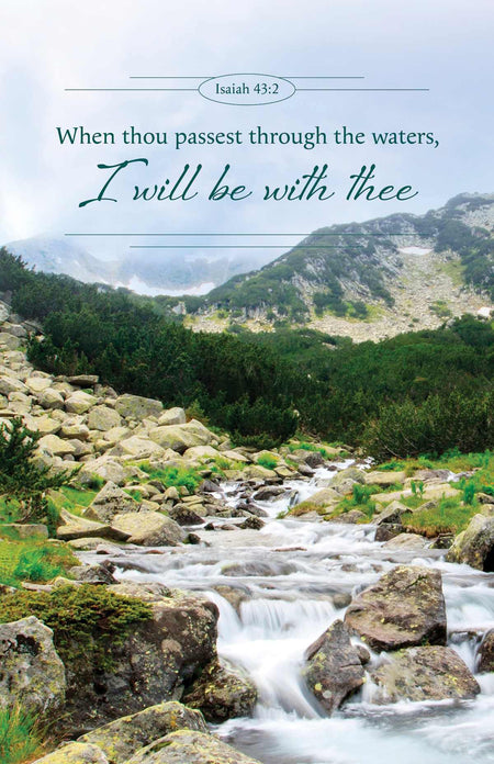 Funeral Bulletin: The Waters (Package of 100): Isaiah 43:2 (KJV) by Broadman and Holman