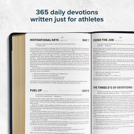 The Athlete's Bible (CSB) - Navy LeatherTouch by Broadman and Holman, product view 8