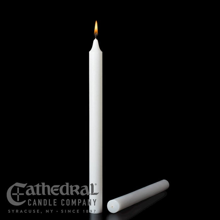 Altar Candle | White | 7/8 inch x 8 inch | Pack of 36 Plain Ends