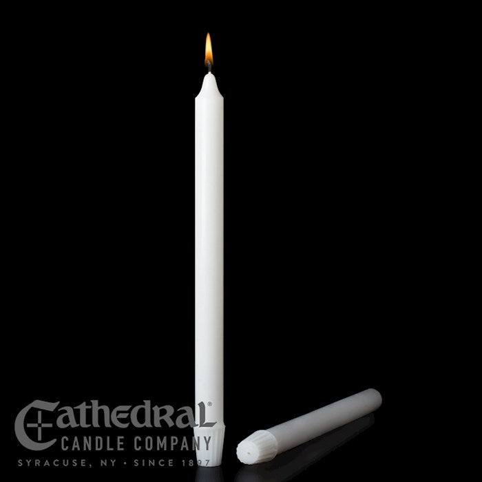 Altar Candle-White Special 3's (1 1/8" x 9 3/8")-Stearine/SFE (Pack Of 18)