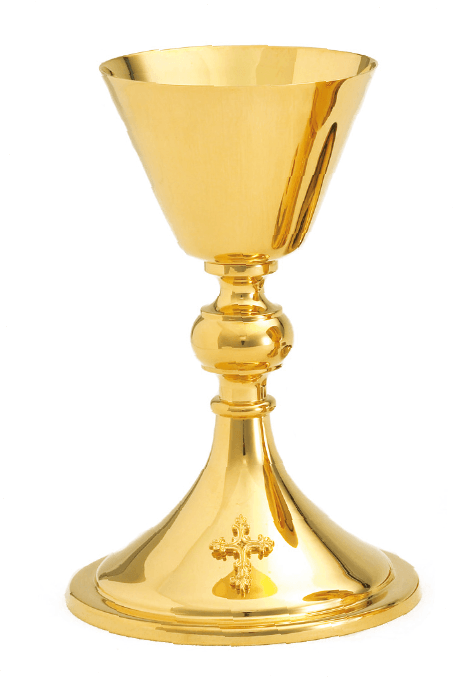 High Polish Chalice w/ Scale Paten in 24k gold