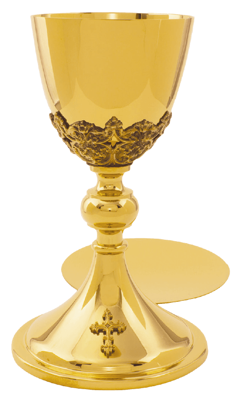 Stunning High Polish Chalice w/ Scale Paten in 24K gold