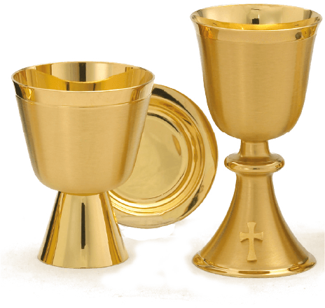 Beautifully crafted Satin Finish Chalice w/ 3 1/4" Well Paten