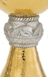 Beautifully made Chalice w/ Bowl Paten, Hammered in 24K gold