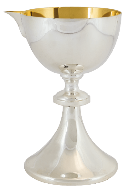 Chalice w/ Pouring Spout-Silverplate gold line