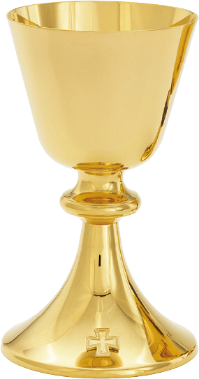 Chalice w/ Scale Paten| Gold | High Polish with Cross Accent