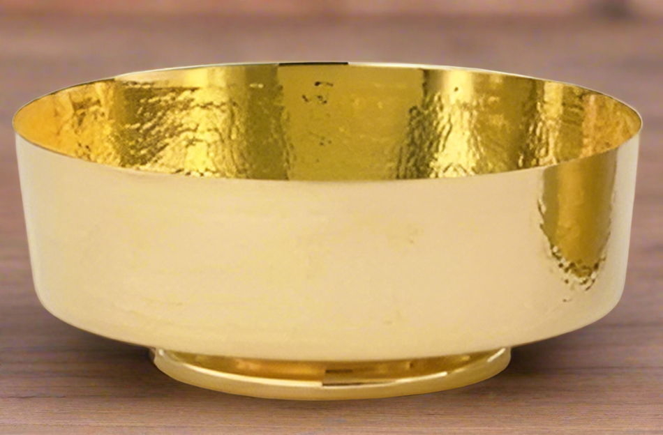 Communion Bowl | Gold Plated | Hammered Texture | 500 Host