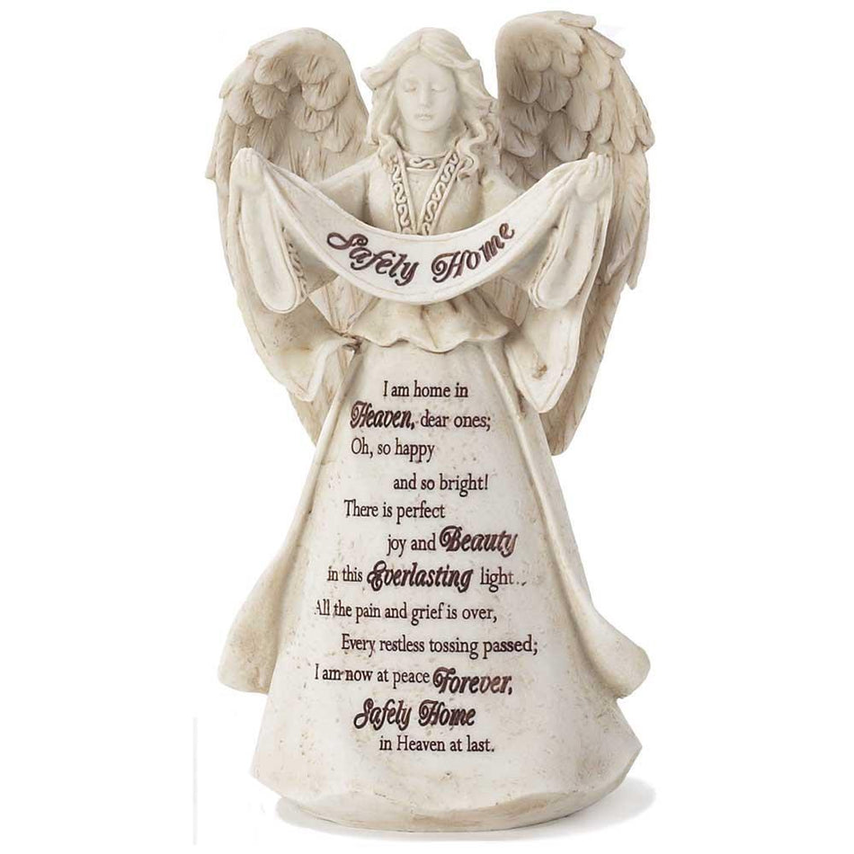 Safely Home in Heaven at Last Stone 6.5 Inch Resin Tabletop Angel Figurine by Dicksons