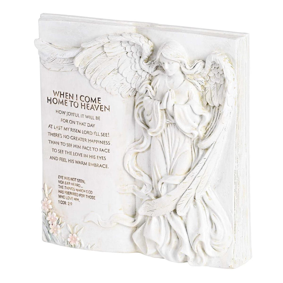 Angel When I Come Home To Heaven Ivory Resin Decorative Tabletop Plaque 8.5 x 8 by Dicksons, product view 2