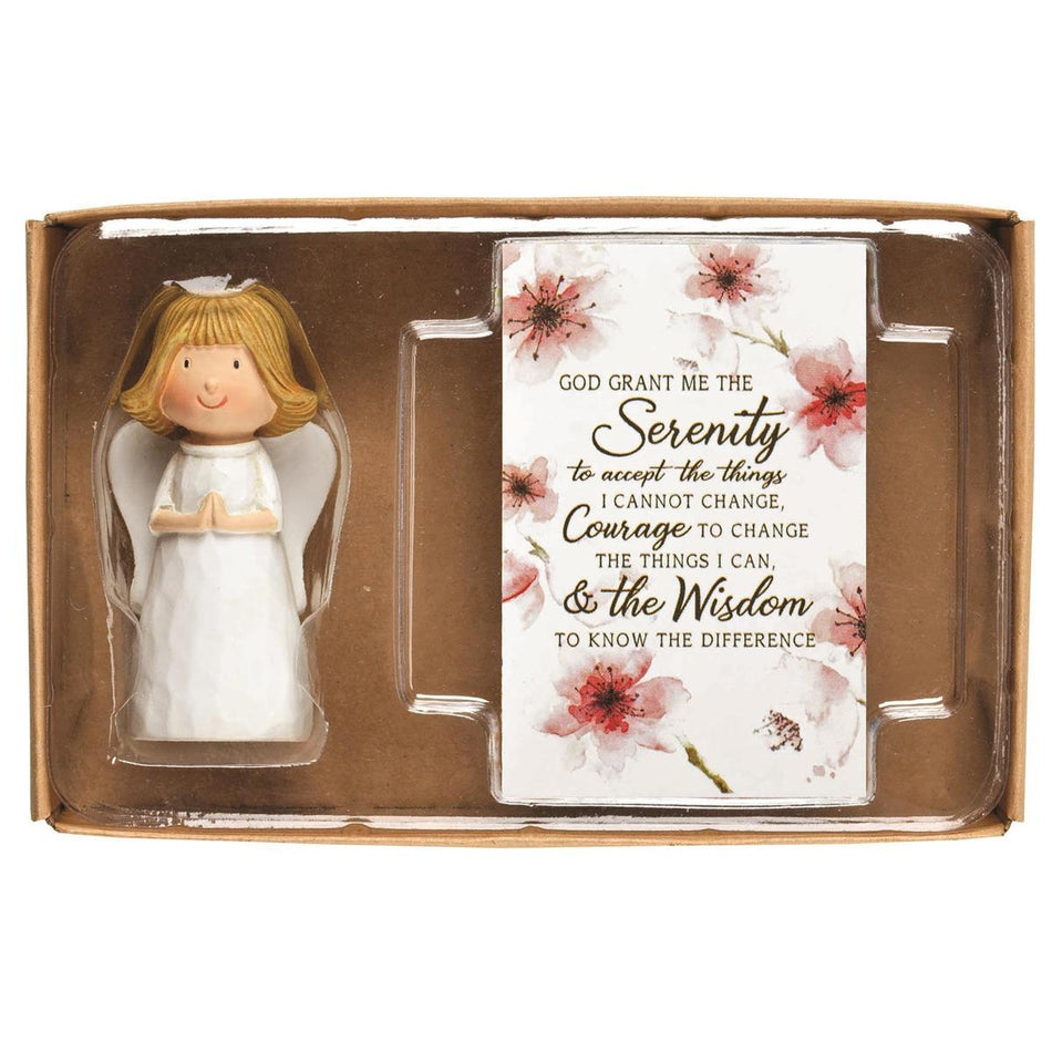 Angel Pray/crd Serenity Prayer Resin 2.5" by Dicksons