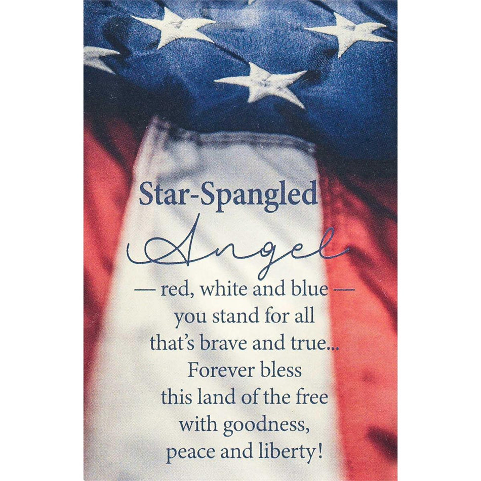 Star-Spangled Angel 3.5 x 5.5 Inch Resin Tabletop Figurine with Card by Dicksons, product view 2