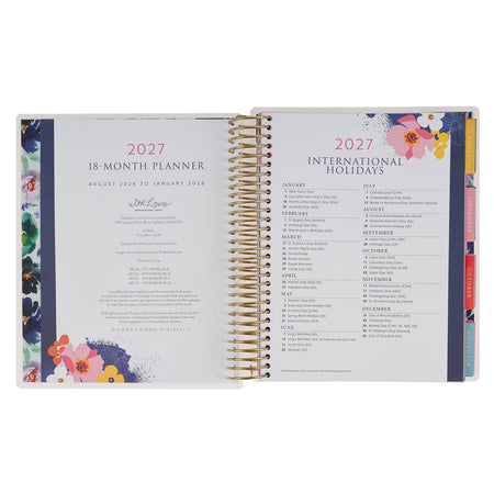 2027 Thankful Grateful Blessed 18-Month Spiral Planner with Elastic Closure by Christian Art Gifts, product view 4