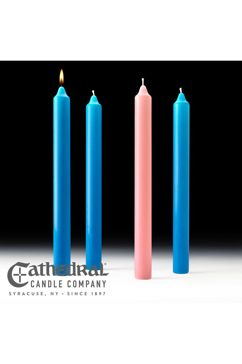 Advent Candle Sets - 3 Blue, 1 Rose - 1-1/2" x 16" by Anchor Christian Distributors