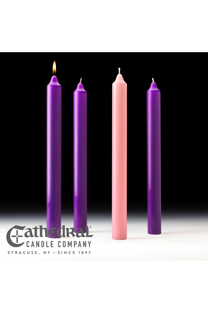 Advent Candle Sets - 3 Purple, 1 Rose - 1-1/2" Diameter by Anchor Christian Distributors, product view 2