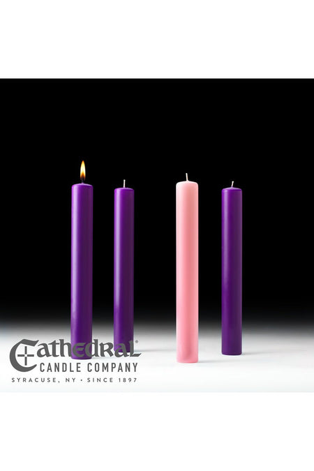 Advent Candle Sets - 3 Purple, 1 Rose - 1-1/2" Diameter by Anchor Christian Distributors, product view 3