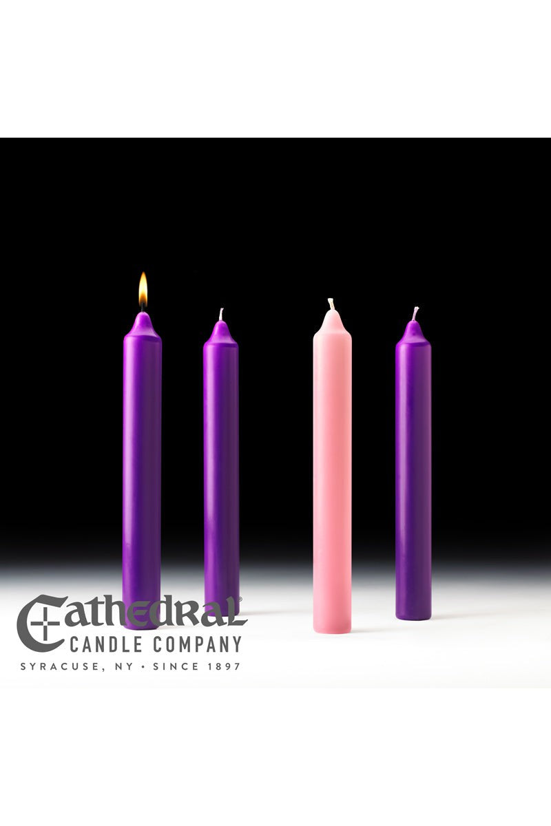 Advent Candle Sets - 3 Purple, 1 Rose - 1-1/2" Diameter by Anchor Christian Distributors, product view 4