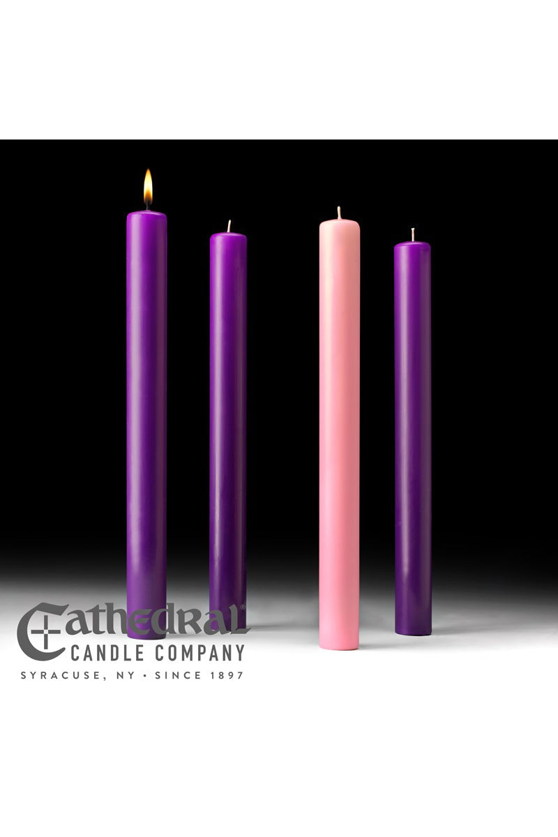 Advent Candle Sets - 3 Purple, 1 Rose - 1-1/2" Diameter by Anchor Christian Distributors