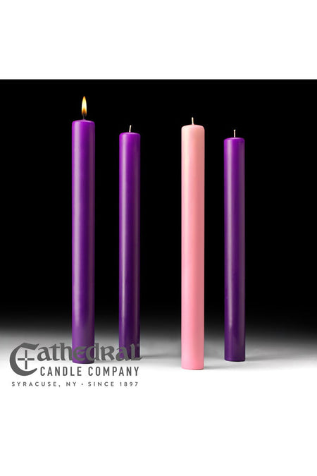 Advent Candle Sets - 3 Purple, 1 Rose - 1-1/2" Diameter by Anchor Christian Distributors