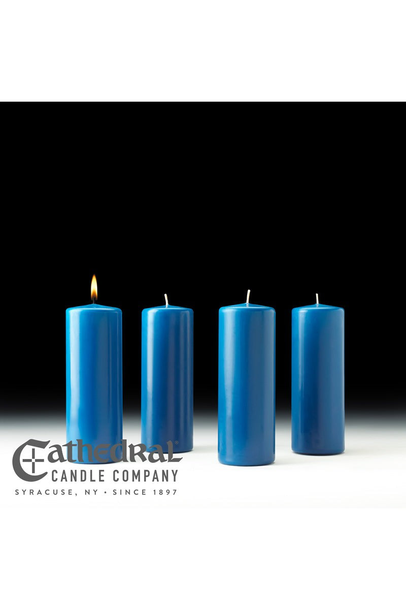 Advent Stearine Pillar Candle Sets - 4 Blue - 3" X 12" by Anchor Christian Distributors