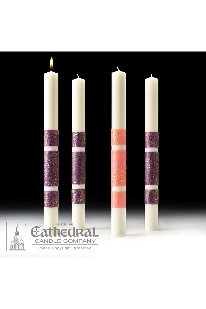 ArtisanWax Advent Candles - 3 Purple, 1 Rose - 1-1/2" to 2-1/2" Diameter by Anchor Christian Distributors