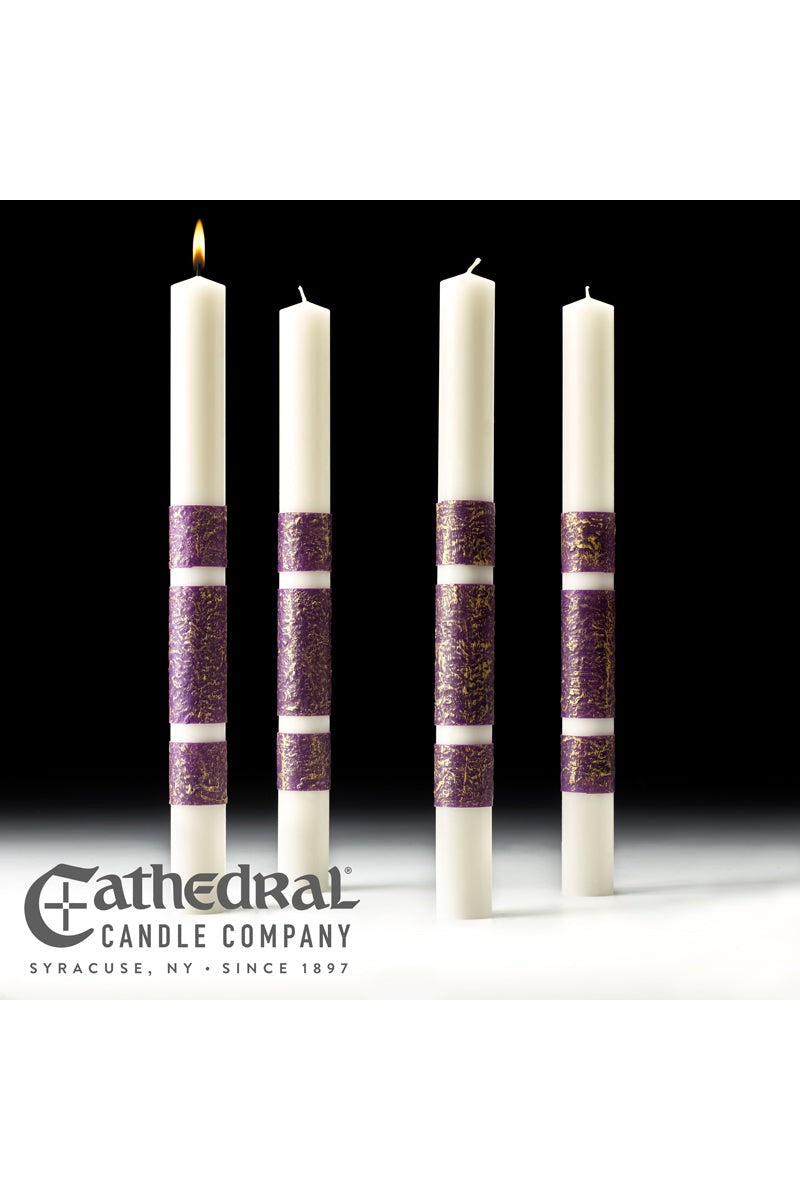 ArtisanWax Advent Candles - 4 Purple - 1-1/2" to 2-1/2" Diameter by Anchor Christian Distributors