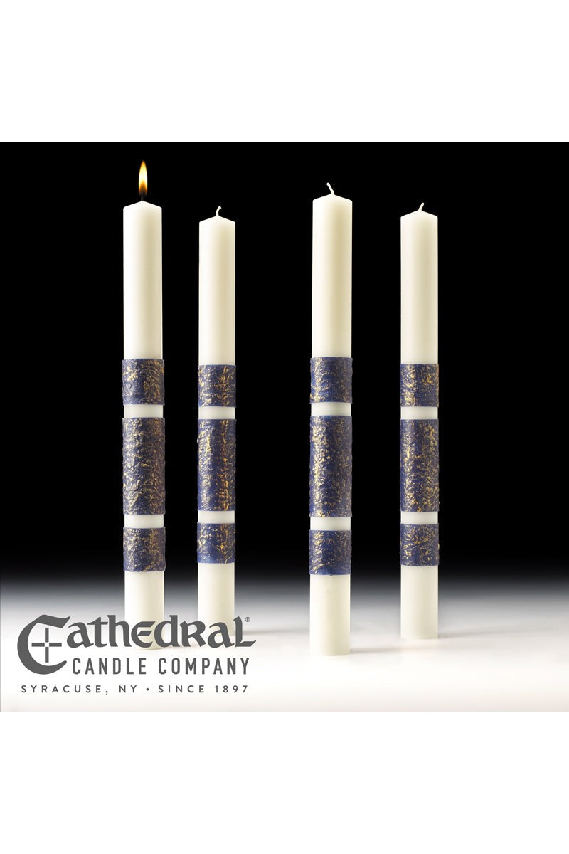 ArtisanWax Advent Candles - 4 Sarum Blue - 1-1/2" to 2-1/2" Diameter by Anchor Christian Distributors