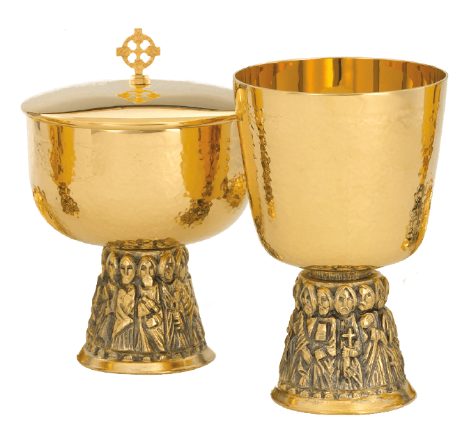Gorgeous 24k gold plated Hammered Texture Ciborium Hammered