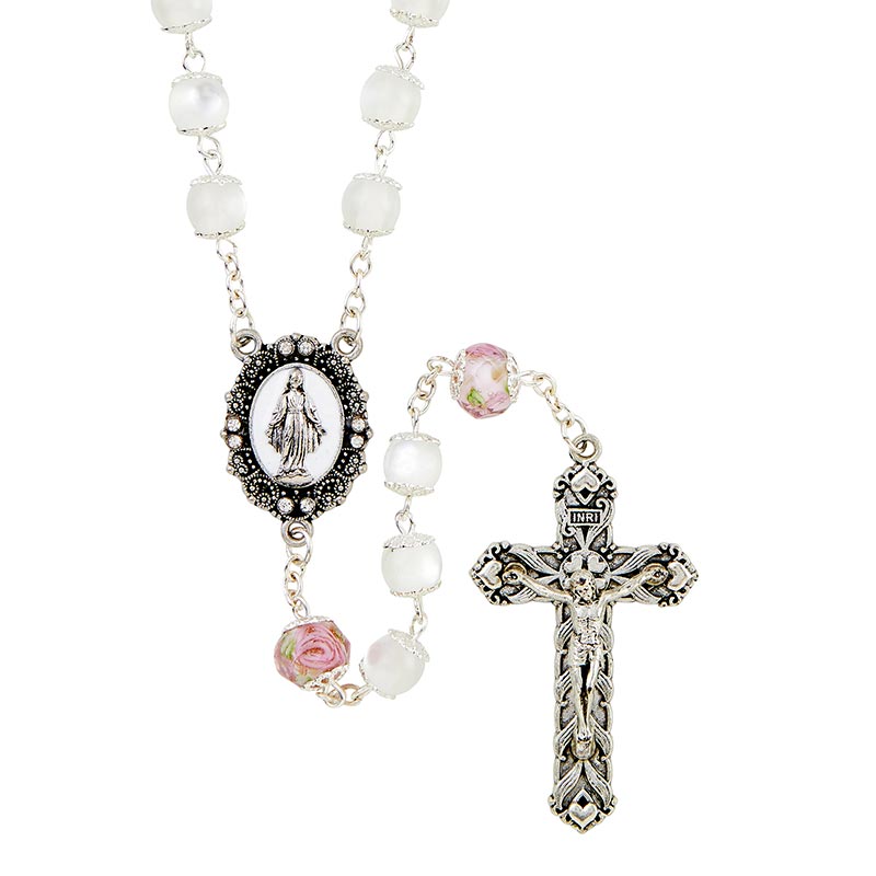 Paola Carola Miraculous Rosary - White by Christian Brands