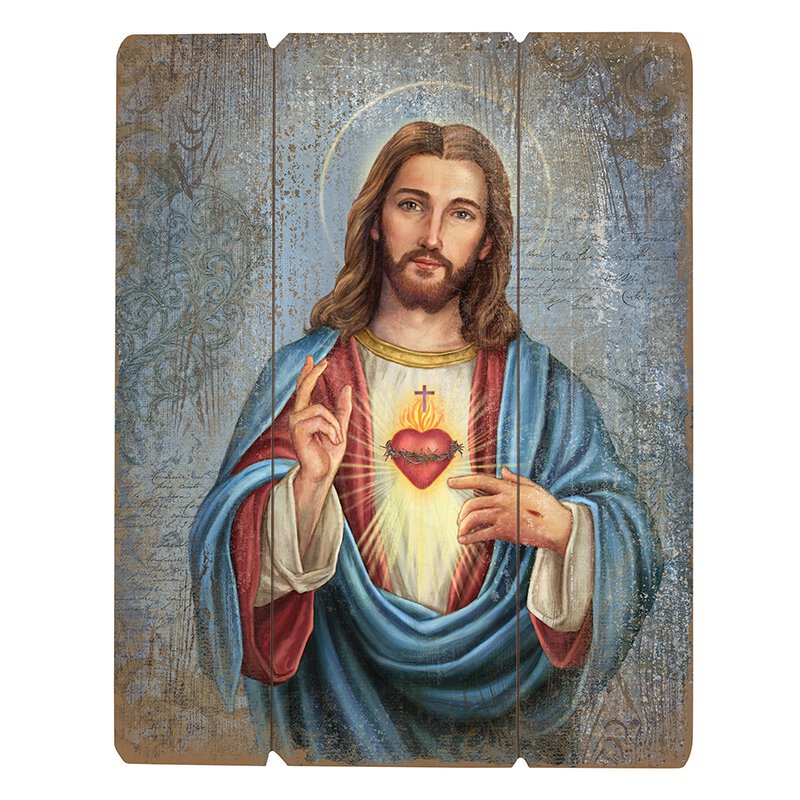 Wood Pallet Sign - Adams: Sacred Heart by Christian Brands