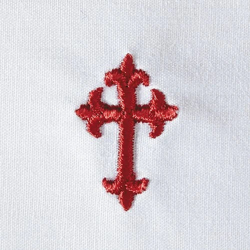 Red Fleur De Lis Cross Purificator - 65/35 Poly/Cotton - Pack of 12 by Christian Brands, product view 3