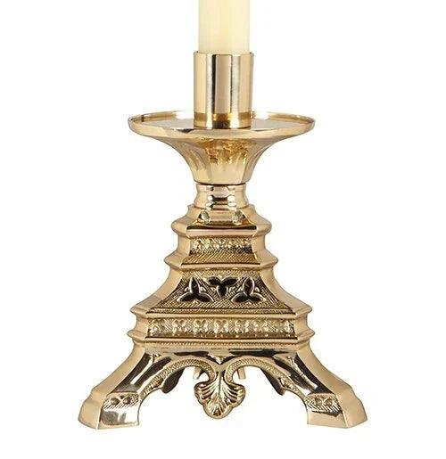 Versailles Short Altar Candlestick - 11" Tall, one of the items in the Pair of Versailles Short Altar Candlesticks with Candles and Followers. A photograph of the assembled set is pending.