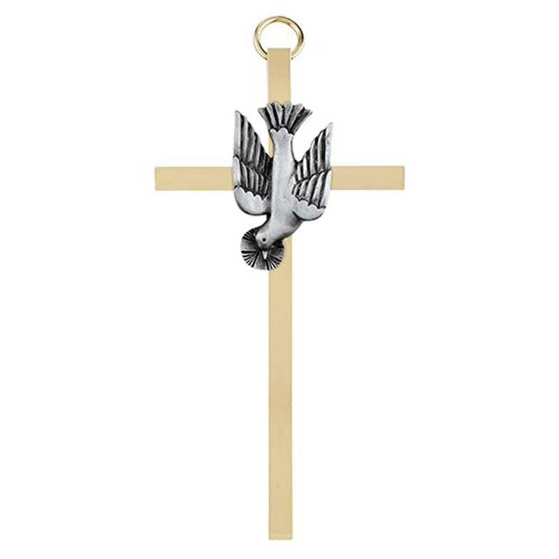 4.25" H Brass Cross with Emblem - Confirmation by Christian Brands