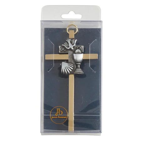 4.25" H Brass Cross with Emblem - RCIA by Christian Brands, product view 2