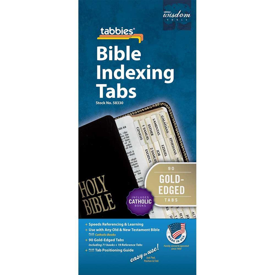 Bible Tabs Catholic Gold Edge 90 Piece Paper by Dicksons