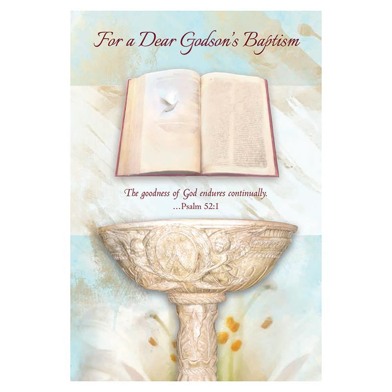 For a Dear Godson's Baptism Card