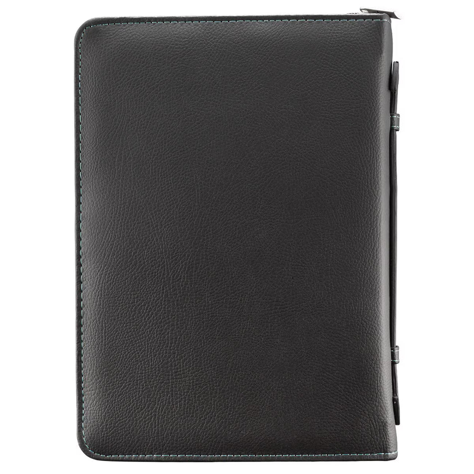 Serenity Prayer Two-tone Aqua Faux Leather Classic Bible Cover