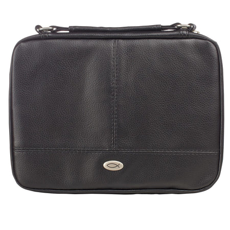 Two-fold Black Faux Leather Organizer Bible Cover – Imitation Leather by Christian Art Gifts