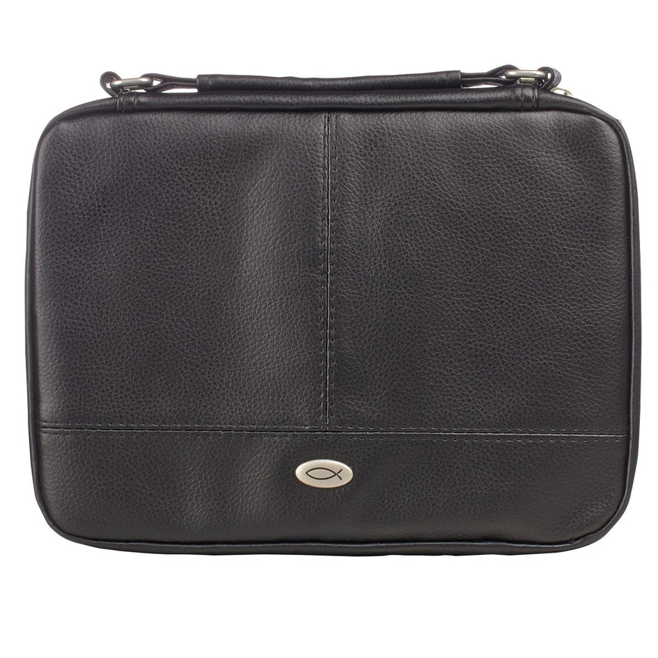 Two-fold Black Faux Leather Organizer Bible Cover – Imitation Leather by Christian Art Gifts