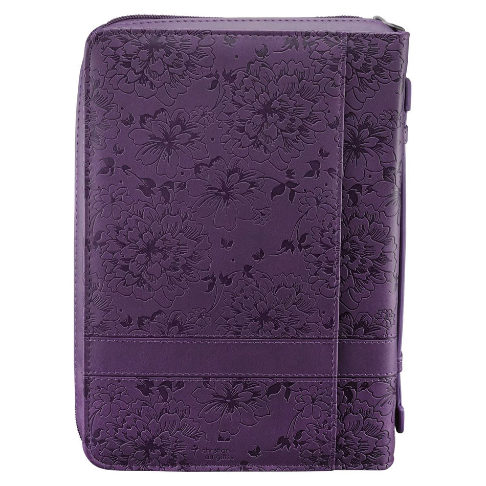 I Can Do All Things Purple Faux Leather Fashion Bible Cover - Philippians 4:13